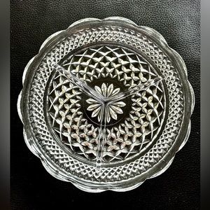 Anchor Hocking Crystal Wexford glass vintage divider tray beautiful classy